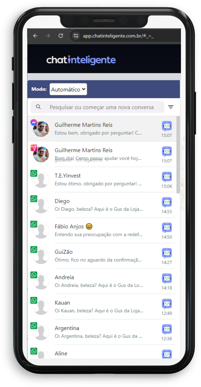 Aplicativo Smartchat exibido em iPhone
